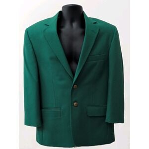 Hardwick Clothes Sport Coat Blazer Mens 40S Green Gold Button Masters